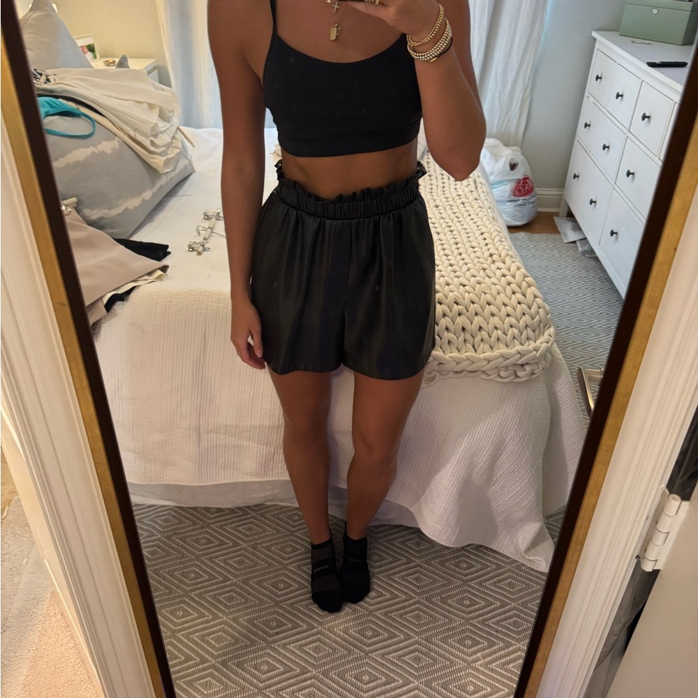 BB Dakota Black Faux Leather Shorts
